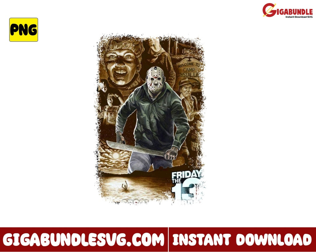 Friday The 13Th Png Jason Voorhees Horror Character Halloween - Instant Download