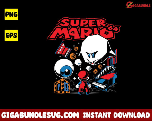 Game Mario Png Super Cartoon - Instant Download