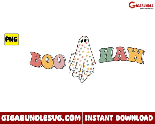 Ghost Boo Haw Png Retro Halloween - Instant Download