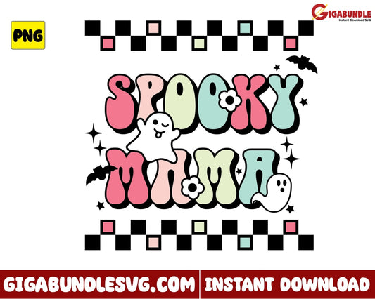 Ghost Png Spooky Mama Halloween Retro - Instant Download