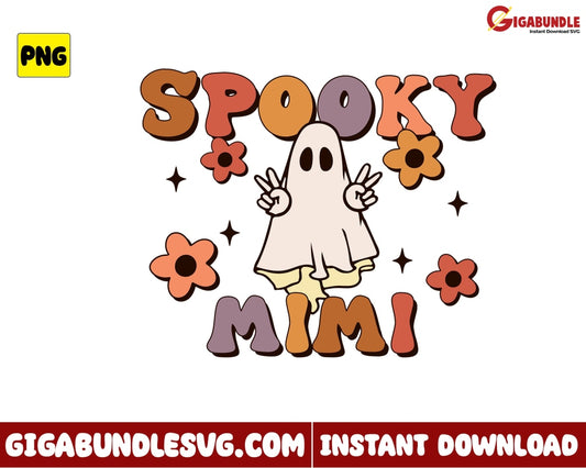 Ghost Png Spooky Mimi Halloween Retro - Instant Download