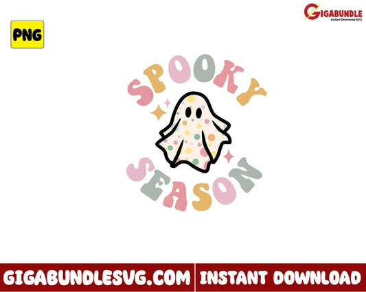 Ghost Spooky Season Png Halloween Retro - Instant Download