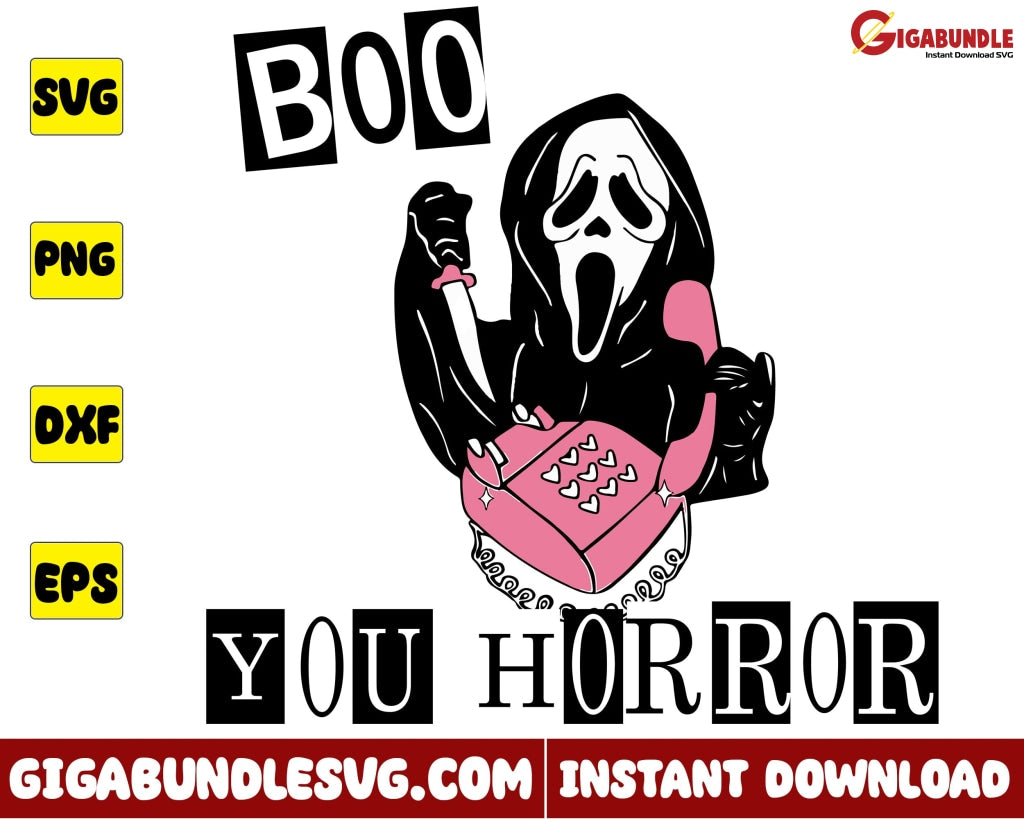 Ghostface Calling Svg Boo You Horror Mean Girls Halloween - Instant Download