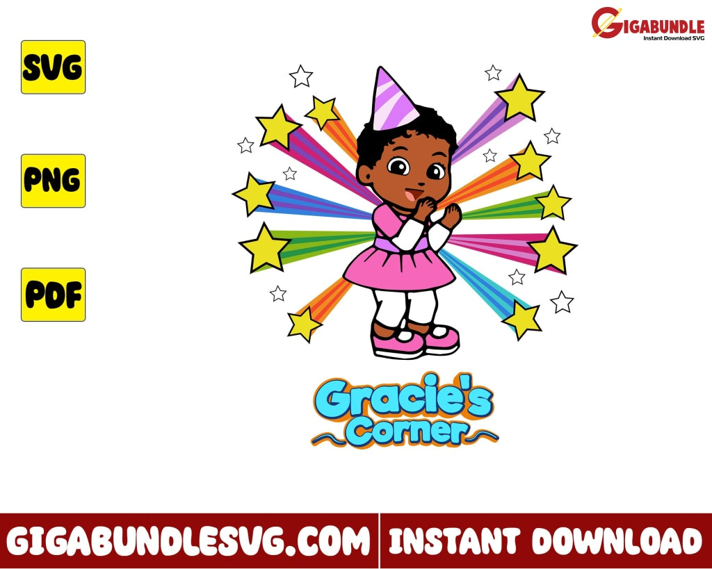 Gracies Corner Svg Kids Girl Birthday Girl - Instant Download