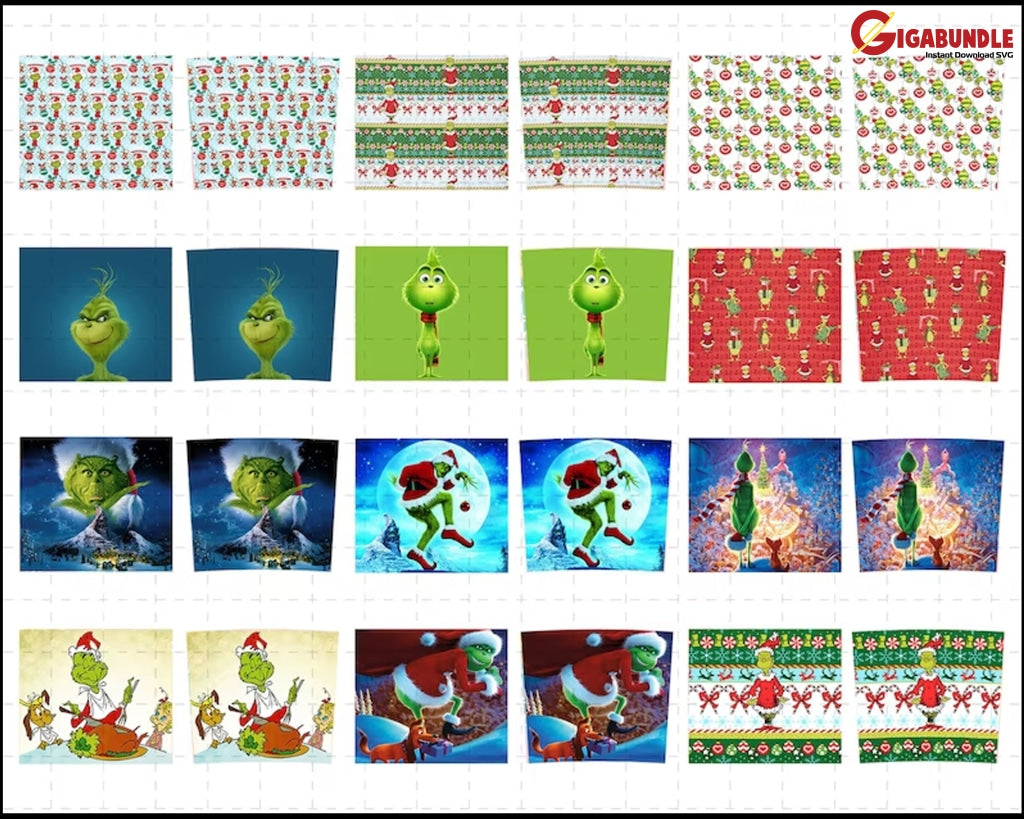 Grichmas Christmas Tumbler Bundle Png Merry Movie 20 Oz Skinny Design