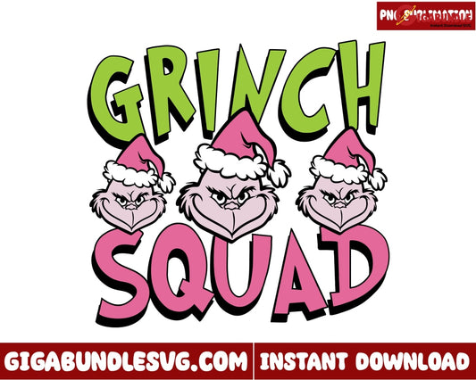 Grinch Squad Png, Merry Grinchmas Png, Pink Grinchmas png, Christmas png