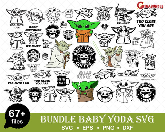 Grogu Baby Yoda Star Wars Svg Bundle Files For Cricut Silhouette