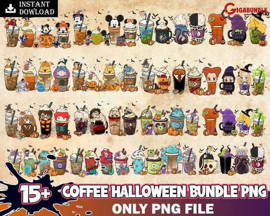 Halloween Coffee Png Bundle Horror Png Scream Ghostface Freddy Krueger Jason Michael Myers File