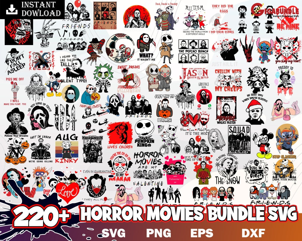 Halloween Mega Svg Bundle Horror Movie Characters Svg Witch Png