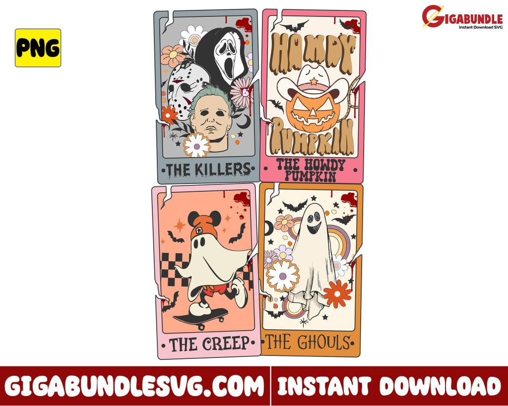 Halloween Tarot Png Jason Pumpkin Ghost - Instant Download