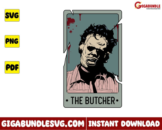 Halloween Tarot Svg The Butcher Horror Character Svg- Instant Download