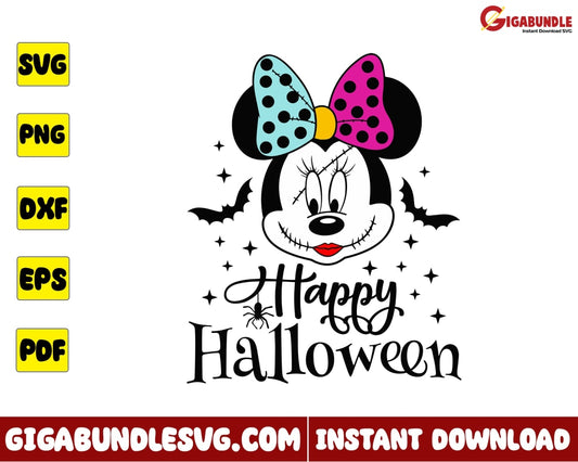 Happy Halloween Svg Minnie Mouse Disney - Instant Download