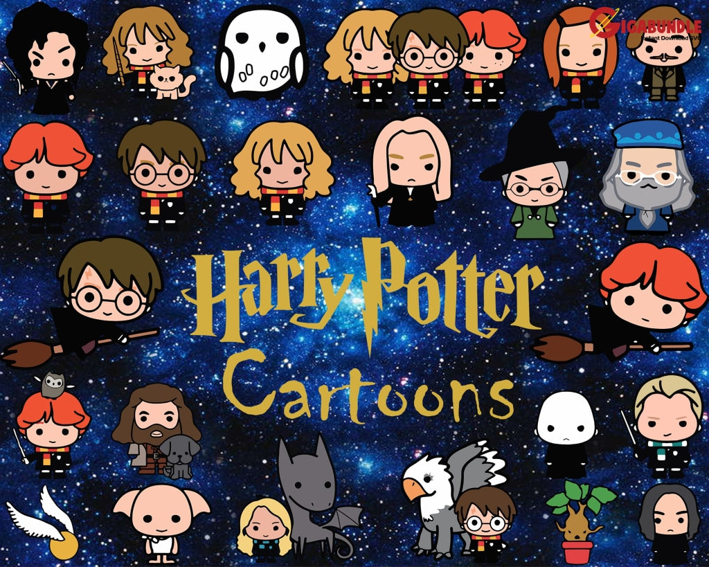 Harry Potter Cute Bundle Svg Png Dxf Eps