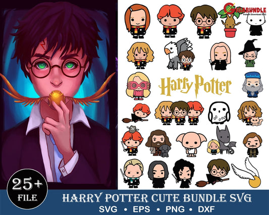 Harry Potter Cute Bundle Svg Png Dxf Eps