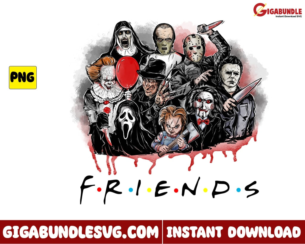 Horror Friends Png Blood Character Halloween - Instant Download