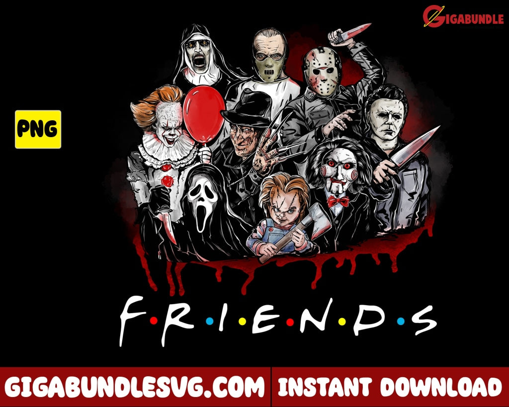 Horror Friends Png Blood Character Halloween - Instant Download