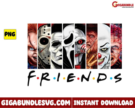 Horror Friends Png Character Halloween - Instant Download