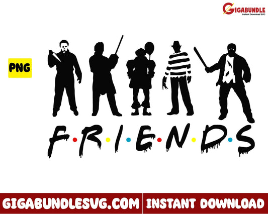 Horror Friends Png Movies Character Halloween - Instant Download