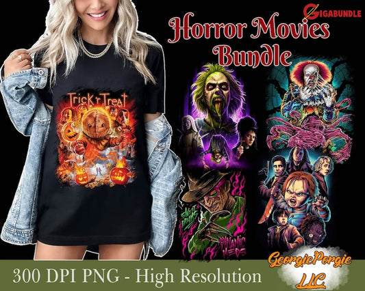 Horror Movies Bundle Png- Instant Download