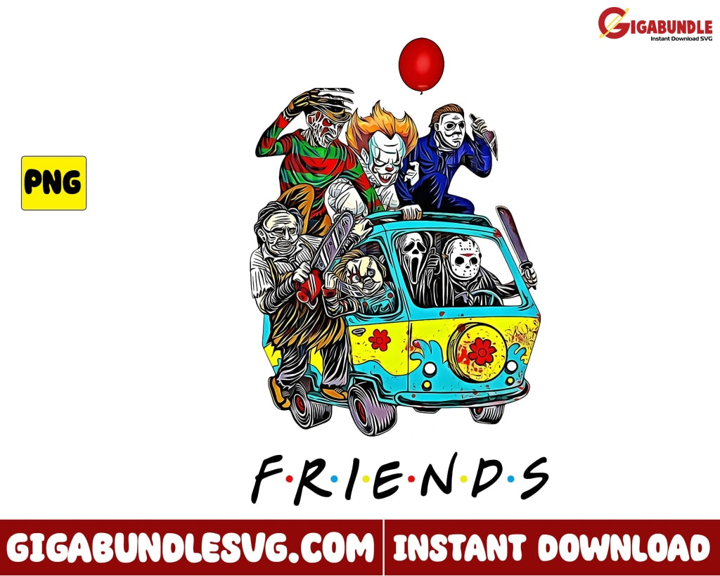 Horror Movies Friends Png Character - Instant Download