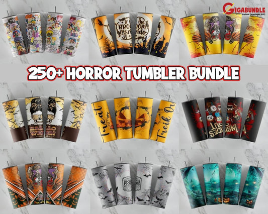 Horror Movies Halloween Character 20Oz Skinny Tumbler Sublimation Designs For Straight/Tapered