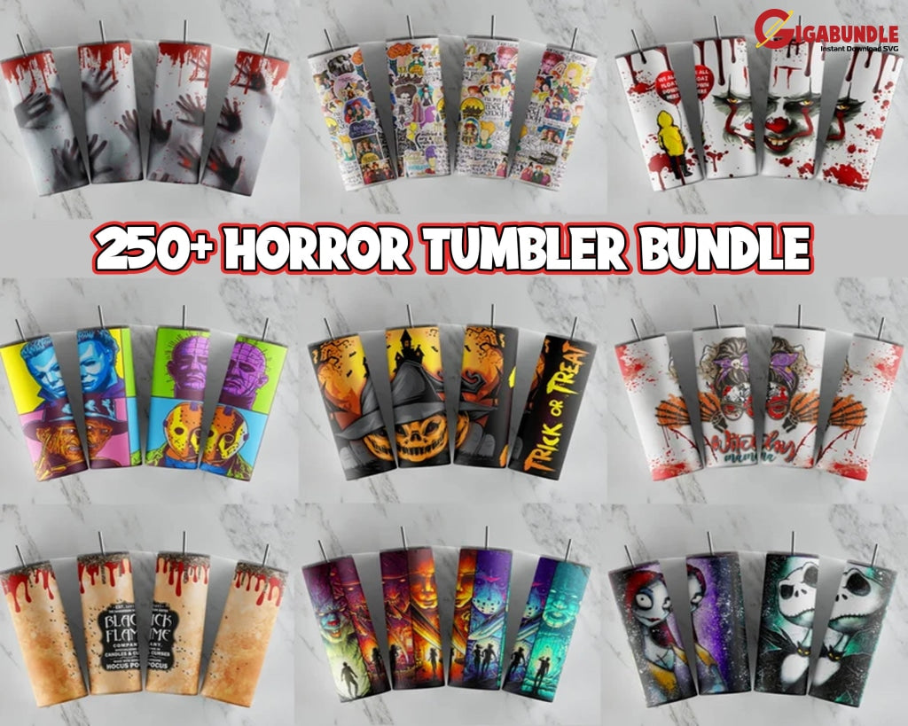 Horror Movies Halloween Character 20Oz Skinny Tumbler Sublimation Designs For Straight/Tapered