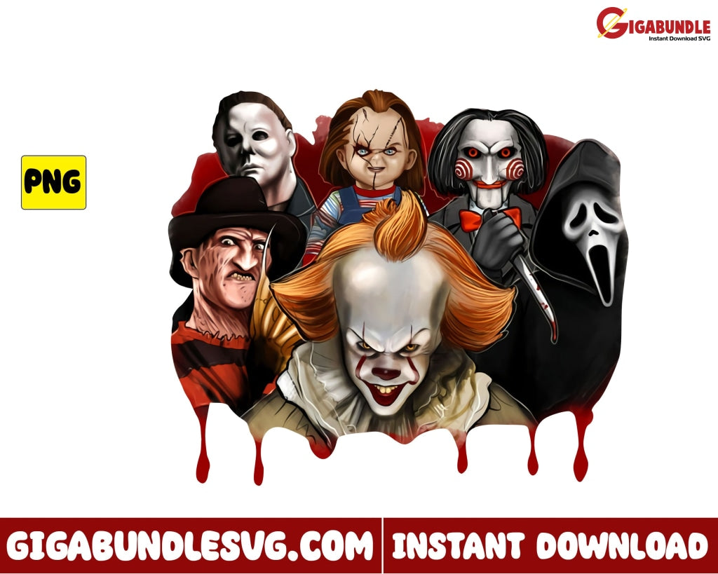 Horror Movies Png Blood Character Halloween - Instant Download