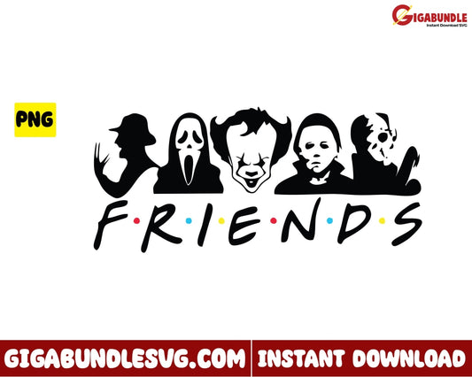 Horror Movies Png Friends Character Halloween - Instant Download