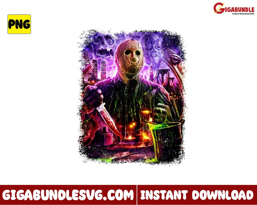 Horror Movies Png Jason Character Halloween - Instant Download