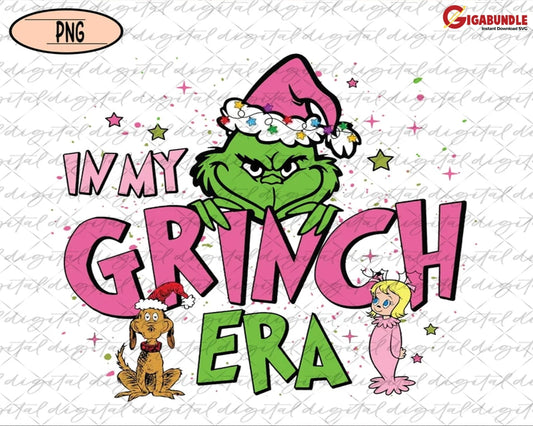 In My Grinch Era Png Design Grinchmas Retro Christmas Shirt
