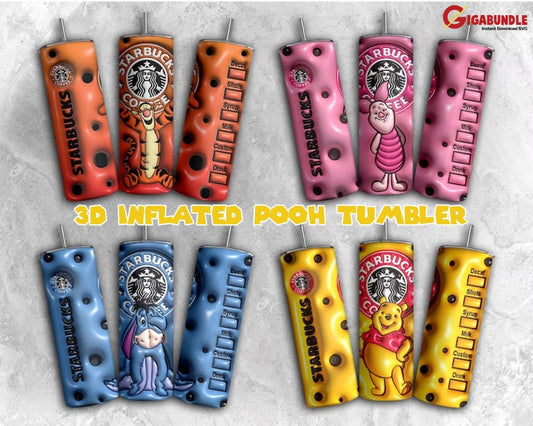 3D Inflated Tumbler Wrap PNG Files Puffy Designs Come Barb on 