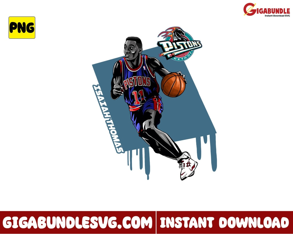 Isaiah Thomas Dunks Png Detroit Pistons Basketball Nba New Bootleg - Instant Download