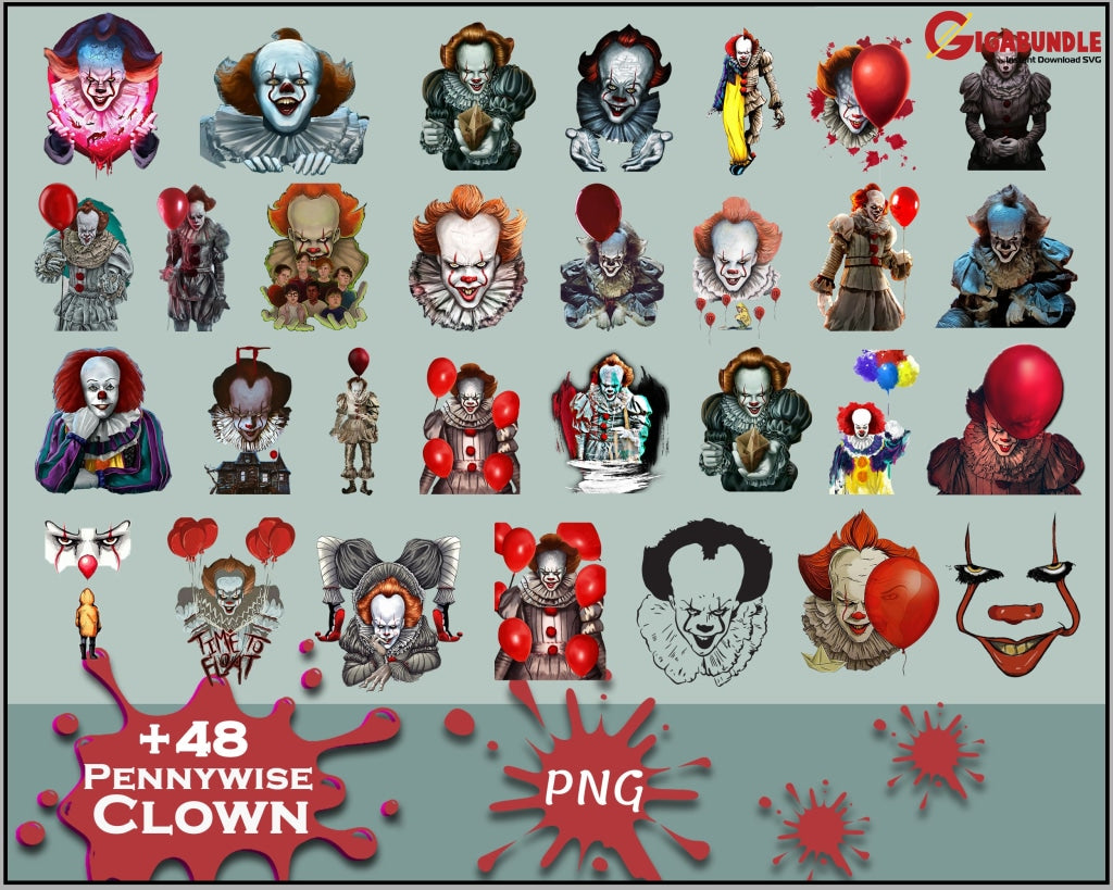 It Pennywise Clown Png Halloween Youll Float Too Red Balloon Movie Killers Horror Png