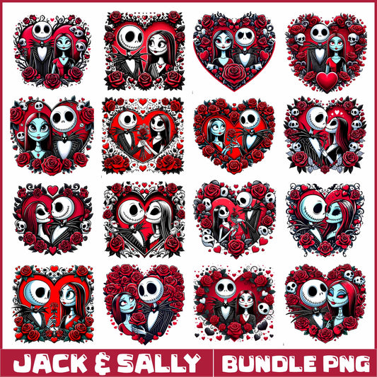Jack & Sally Valentine Bundle Png