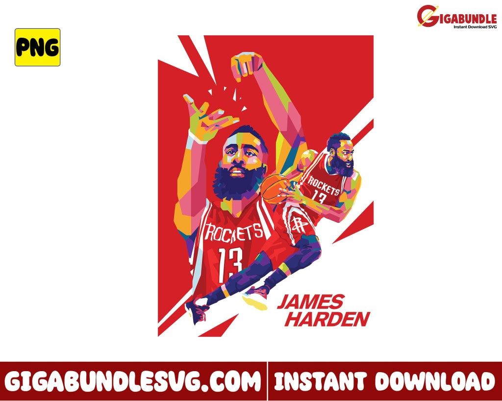 James Harden Png Basketball Nba New Bootleg - Instant Download