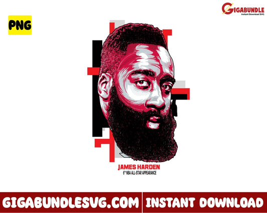 James Harden Png Face Basketball New Nba Bootleg - Instant Download