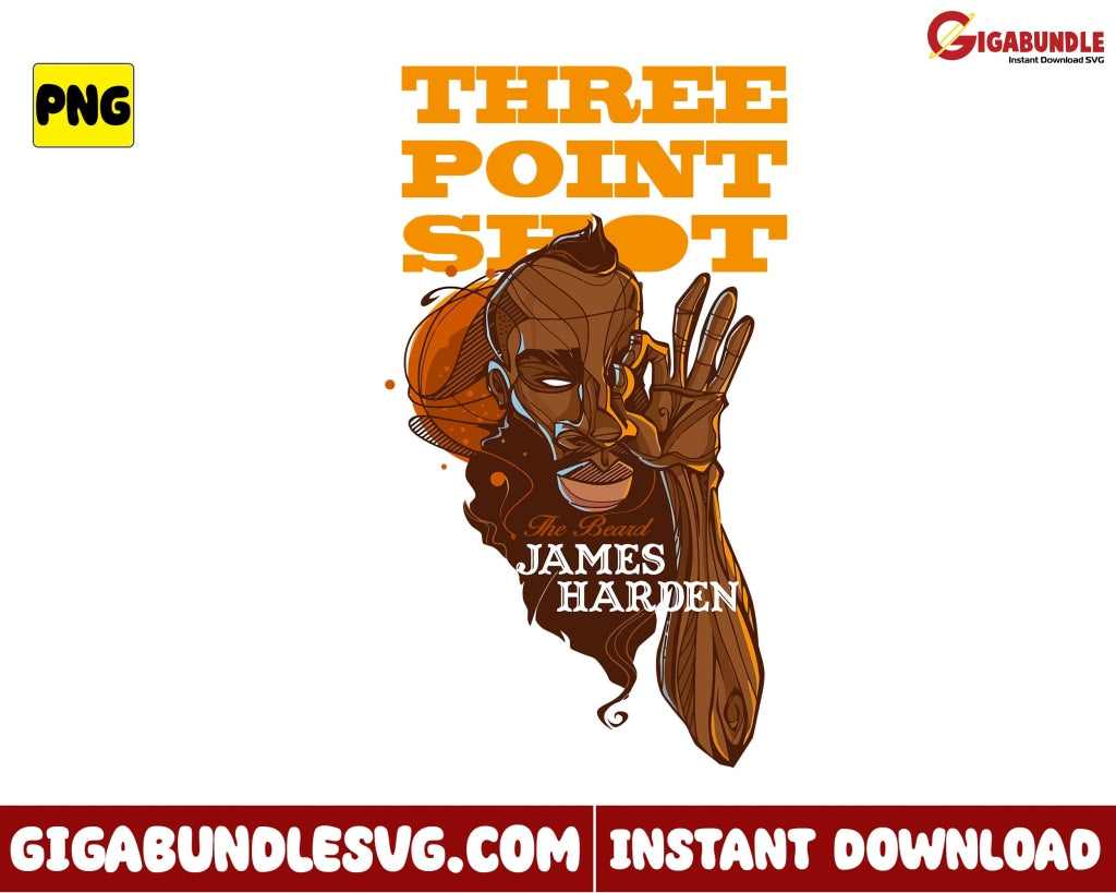 James Harden Png Three Point Spot Basketball New Nba Bootleg - Instant Download