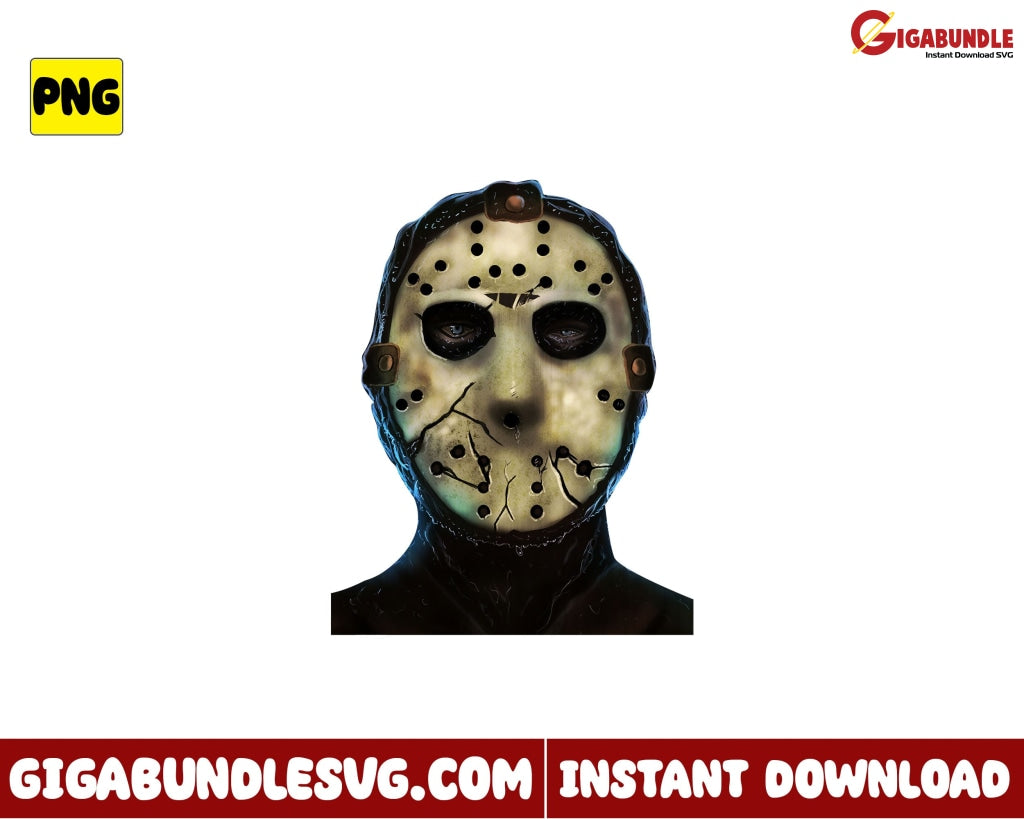 Jason Face Png Horror Movies Character Halloween - Instant Download