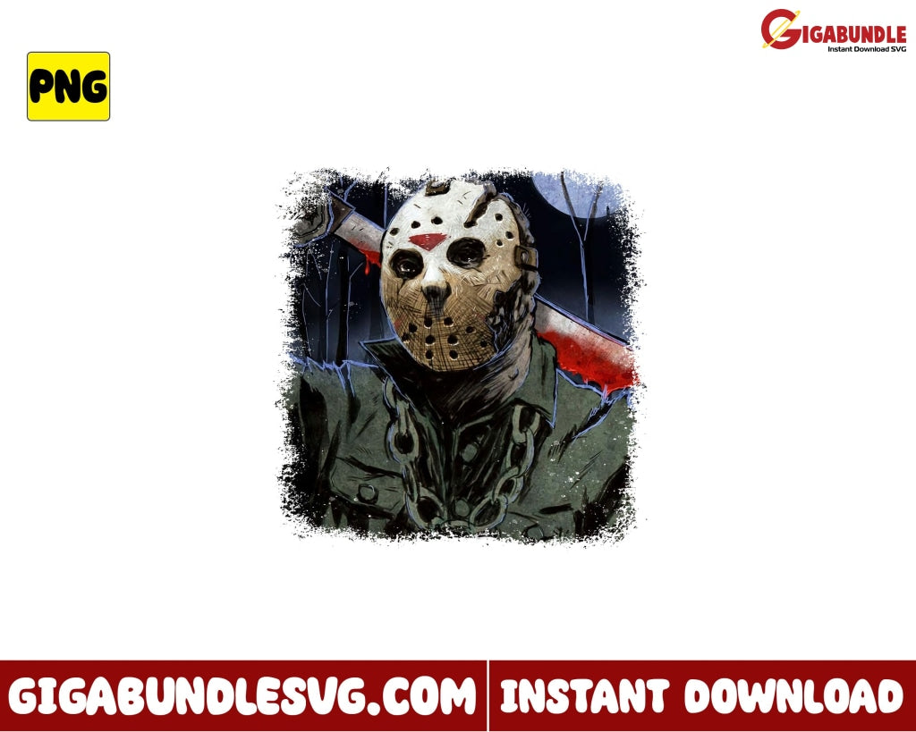 Jason Png Voorhees Horror Movies Character Halloween - Instant Download