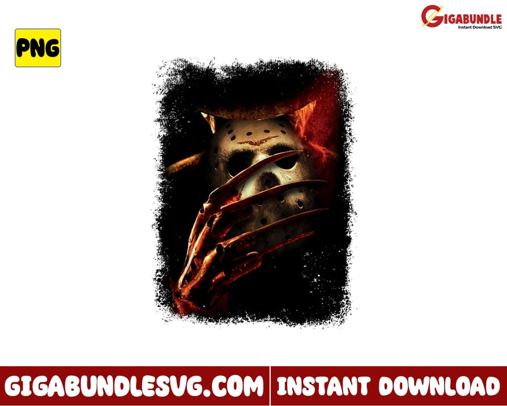 Jason Voorhees And Freddy Krueger Png Horror Movies Character Halloween - Instant Download