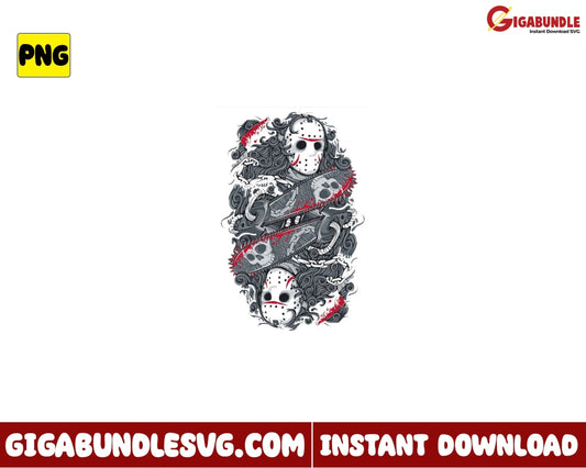 Jason Voorhees And Skull Png Horror Movie Character - Instant Download