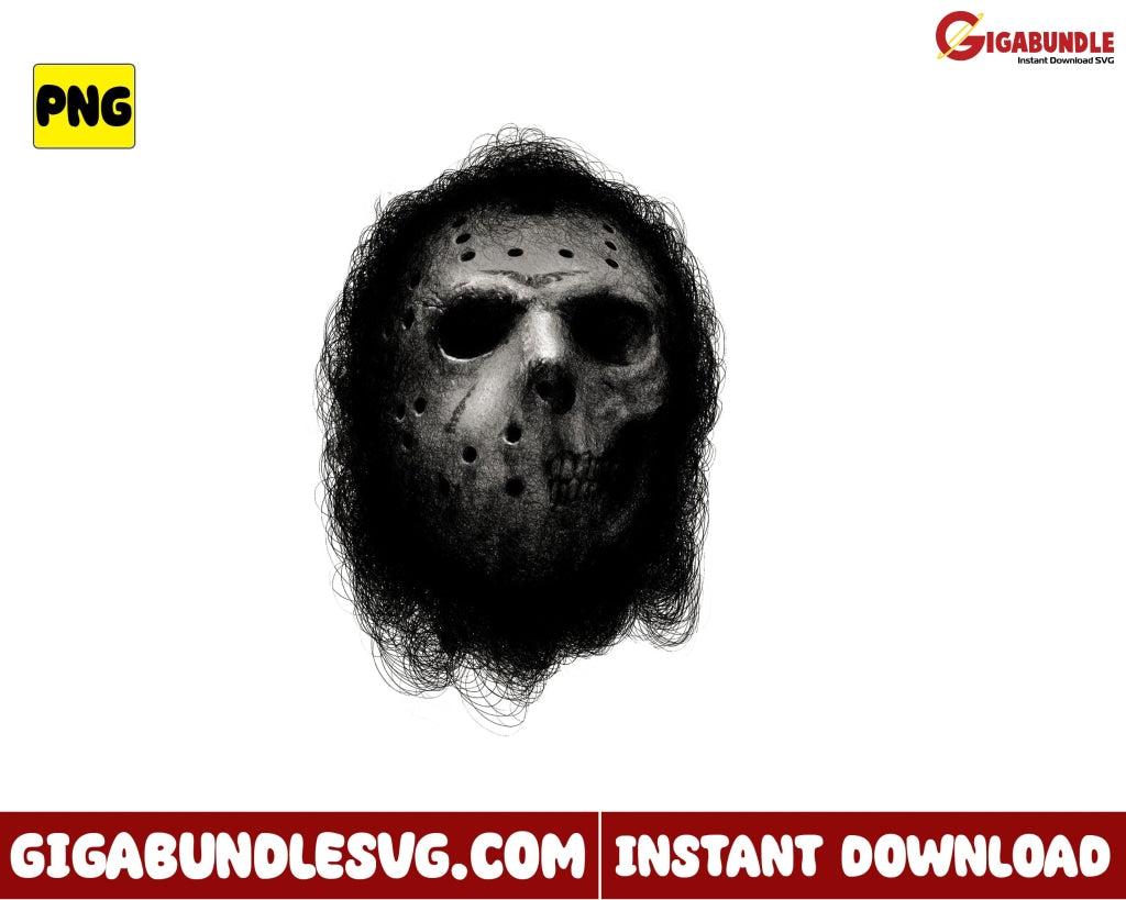 Jason Voorhees Face Png Horror Movies Character Halloween - Instant Download