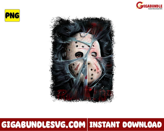 Jason Voorhees Face Png Horror Movies Character Halloween - Instant Download