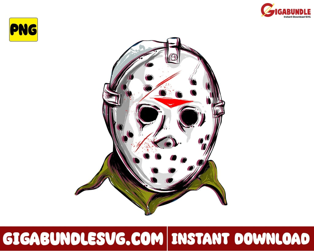 Jason Voorhees Face Png Horror Movies Character Halloween - Instant Download