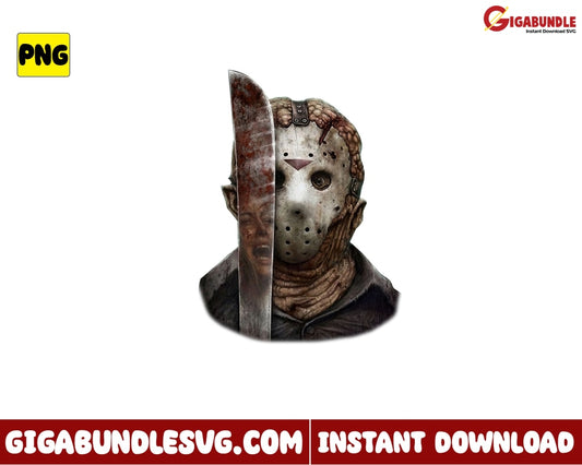 Jason Voorhees Head Png Horror Movies Character Halloween - Instant Download