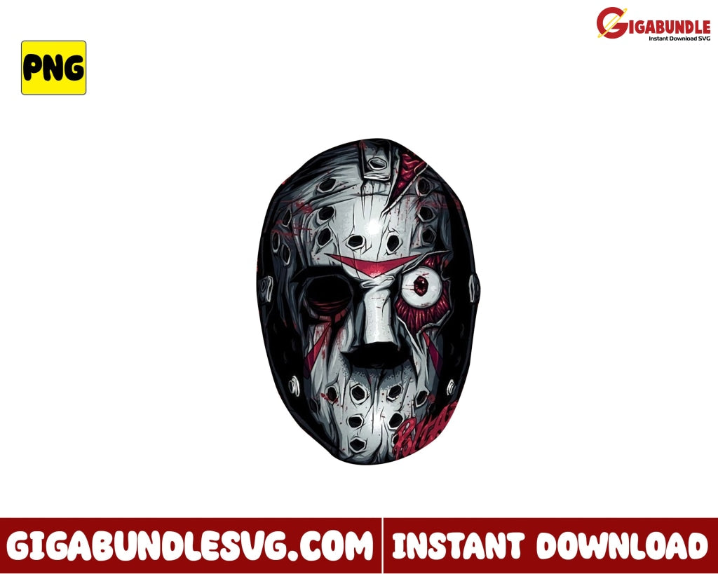Jason Voorhees Mask Png Horror Movies Character Halloween - Instant Download