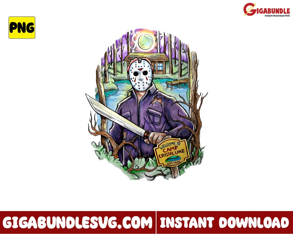 Jason Vorhees Png Vintage Horror Character Halloween - Instant Download