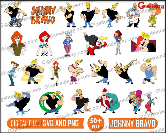 Johnny Bravo Svg Bundle-Digital Files