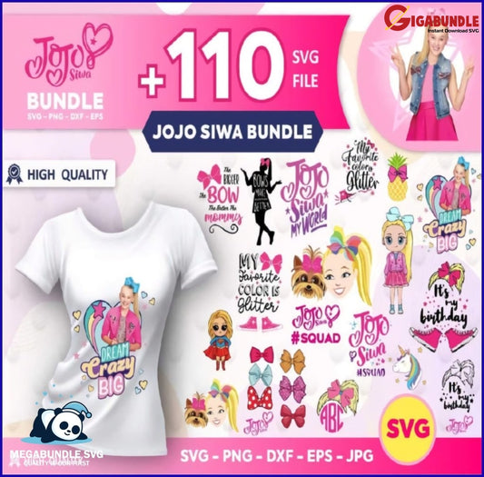 Jojo Siwa Svg Bundle Bundle Png Dxf Eps