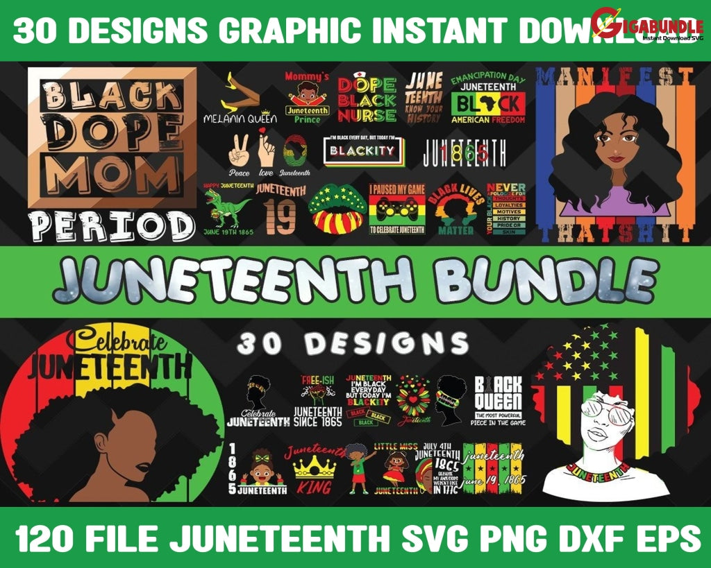 Juneteenth Svg Bundle Black History Flag Pride Americans Independence 1865 Freedom Justice